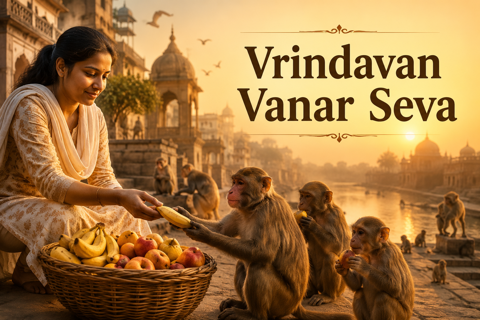 Feeding & Care for Monkeys in Vrindavan–Mathura
