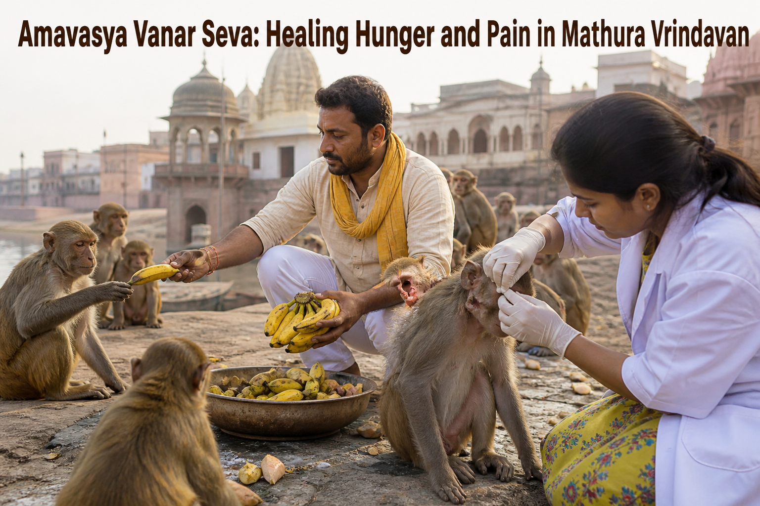 Amavasya Vanar Seva: Healing Hunger and Pain in Mathura Vrindavan