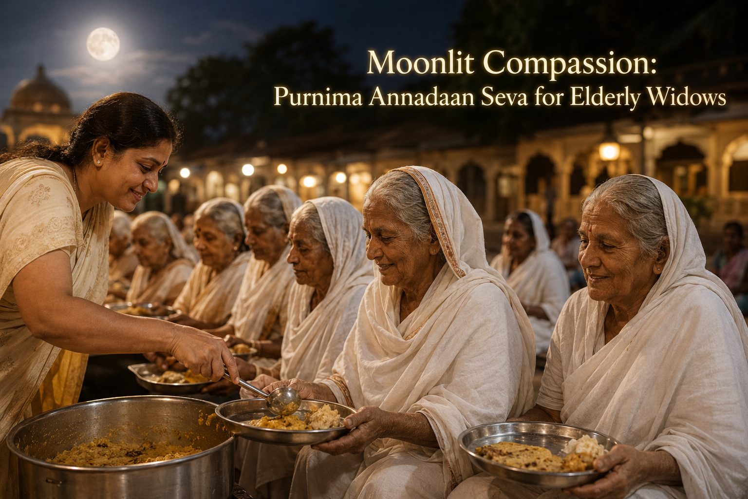 Moonlit Compassion: Purnima Annadaan Seva for Elderly Widows